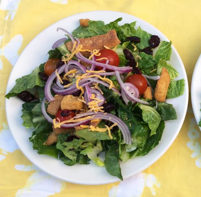 A fresh island salad served family style